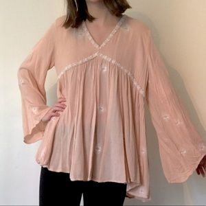 Pink peasant blouse